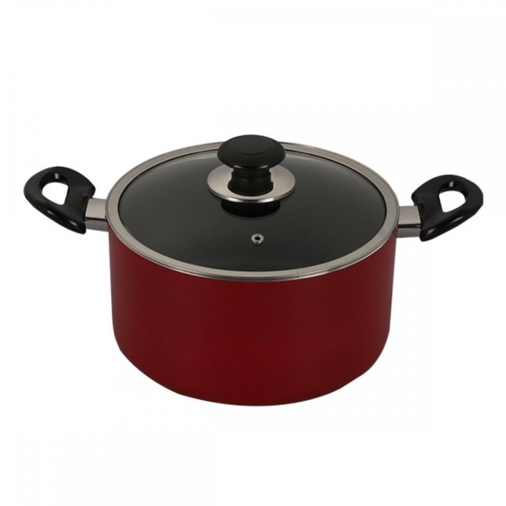 Topper Nonstick Glamour Casserole with Lid Red 22 cm